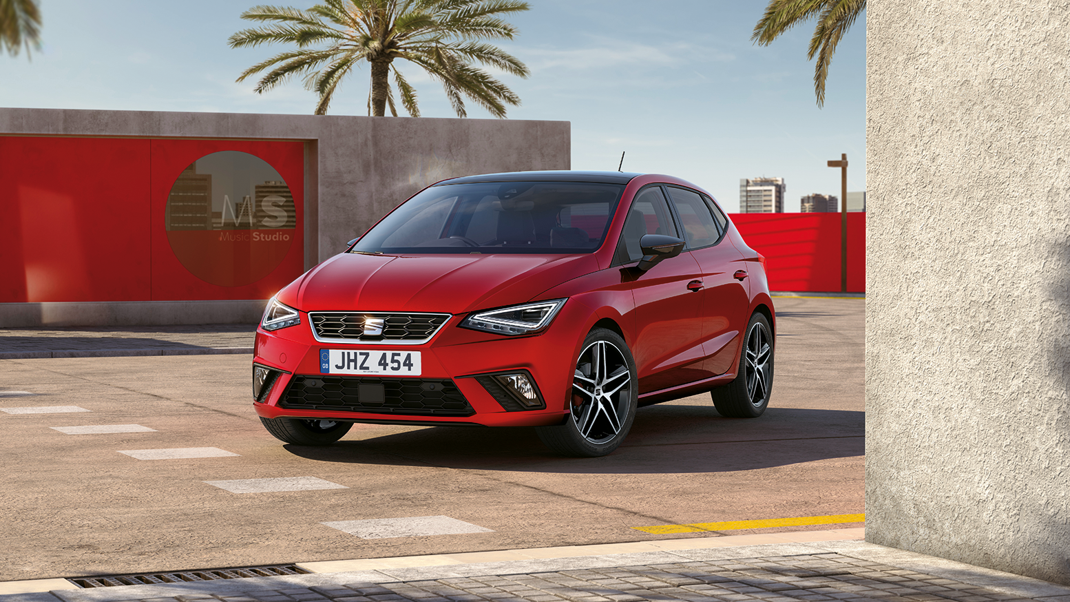 A SEAT Ibiza in an open area